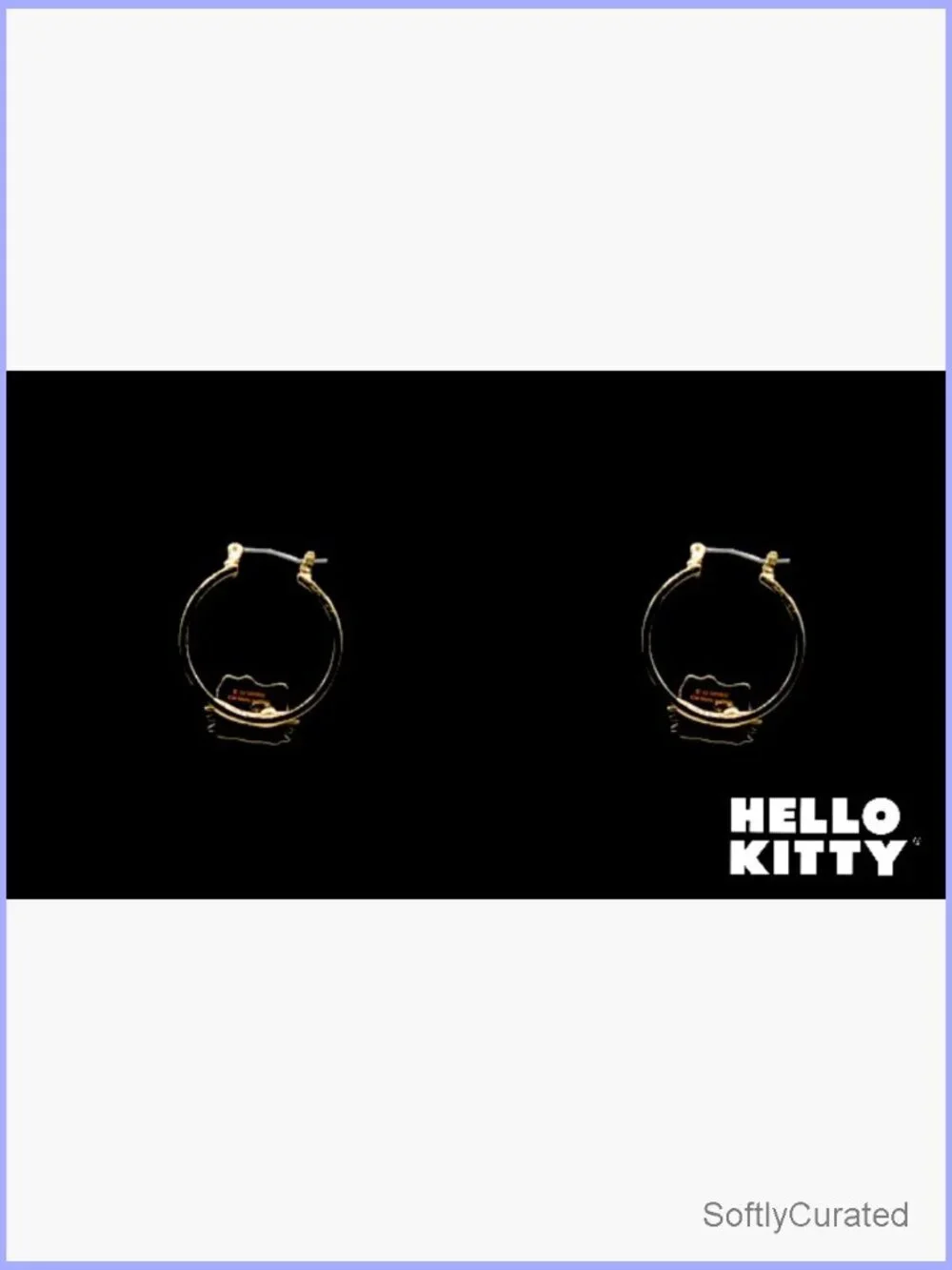 Hello Kitty Hoop Earrings Official Licensed Gold Tone Enamel Sanrio